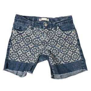 Levi's Blue Patterned Kids Boyfriend Shorts - Size 10